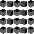 20Pcs Square Furniture Leg Caps 3/4" x 3/4" (20 x 20mm), Anti-Slip PVC Chair Leg Caps, Furniture Floor Protectors for Chair Table Sofa, Black by Bonsicoky