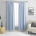 DONREN 84 inche Length Curtain Panels - Light Reducing Thermal Insulated Solid Blackout Curtains/Panels/Drapes for Living Room (Set of 2, 60 inches by 84 Inch, Light Blue) by DONREN