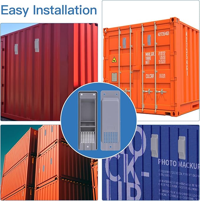 Shipping Container Air Vent Kit Heavy Duty Shipping Container Accessories Cross Flow Ventilation Kit Reduce Heat Humidity Pressure Condensation Add Air Flow for Cargo (8 Pack Grey) - Image 6