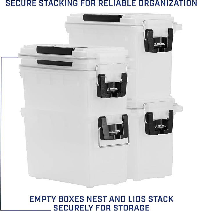 Sheffield 12635 Ammo Storage Box, Stackable .30 Cal Field Boxes, Water and Dust Resistant, Lockable Storage Box with Handle, Secures Hunting Gear, Supplies, and Bullets, Made in USA, Frost, 1-Pack - Image 6