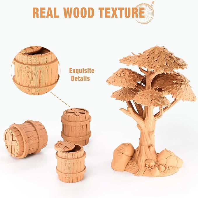 OVV3D PLA Filament 1.75mm, Wood 3D Printer Filament, Yellow Teakwood Filament Add More Than 30% Real WoodFiber, Matte and Frosted 3D Filament, 1.75 PLA Filament 3D Printing Filament - Image 3