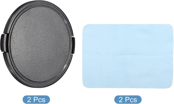 PATIKIL Camera Lens Cap, 2 Pack Sides Pinch Front Lens Cover with Microfiber Cleaning Cloth for 82mm Thread Universal DSLR Lenses for Nikon, for Fujifilm, for Pentax, for Leica - Image 3