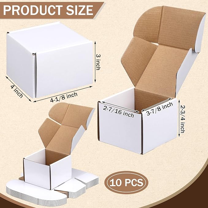 Eaasty 10 Pack Gaming Card Storage Box White Corrugated Cardboard Box Craft Gifts for Gaming Accessories Business Literature Mailing Packaging - Image 2