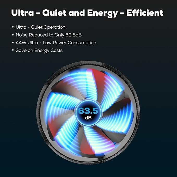 8 Inch Inline Duct Fan with Speed Controller - 420CFM High Airflow, Ultra Quiet 63.5dB for Grow Tents, Hydroponics, Ventilation, Exhaust - Energy Efficient 44W Inline Exhaust Fan - Image 3