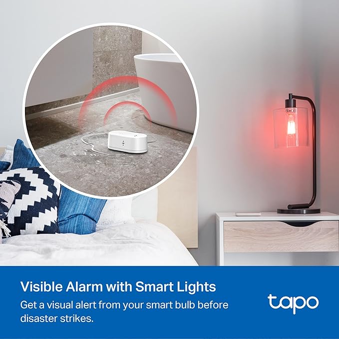 TP-Link Tapo Smart Water Leak Detector, Requires Tapo Hub, Water Leak Sensor Wi-Fi with Rapid Dripping Detection, 90dB Adjustable Alarm, App Alerts, Compatible with Alexa and Google Home, T300 - Image 8