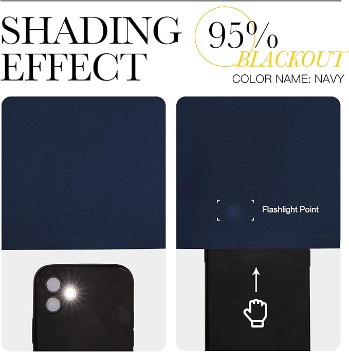 NICETOWN Blackout Curtain Panel, Navy Blue, 55 inches Wide by 68 inches Long, 1 PC, Light Blocking Room Darkening Drape/Drapery for Nursery Room, Ring Top - Image 5