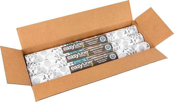 Duck Brand Smooth Top EasyLiner for Cabinets & Drawers - Easy to Install & Cut to Fit - Shelf Paper & Drawer Liner Non-Adhesive - Non Slip Shelf Liner - 20" Width - 36 Total Ft - Black Midnight Bloom - Image 3