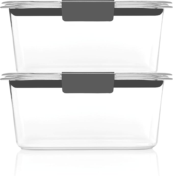 Rubbermaid Brilliance BPA-Free Food Storage Containers, Medium Deep, 4.7 Cup, Airtight & Leak-Proof, Microwave & Dishwasher Safe (Pack of 4) - Image 2