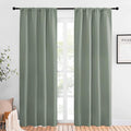 NICETOWN Window Curtains Blackout Drapes - Thermal Insulated Solid Rod Pocket Blackout Curtains/Draperies for Living Room (Greyish Green, One Pair, 42 by 84-Inch) by NICETOWN