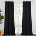 NICETOWN Black Out Curtain Panels - Home Decoration Thermal Insulated Solid Grommet Blackout Curtains/Drapes for Hall/Dining Room (Set of 2, 42 inches by 95 Inch, Black) by NICETOWN