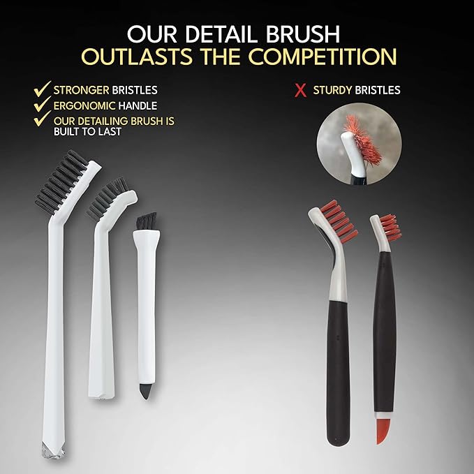 Grout Cleaning Brushes Set (3 Pcs) Deep Cleaner Multi-Purpose Stiff Bristle Brush, Cleaning Toothbrush for Cleaning Corners, Spaces, Tile, Shower, Window & Door Track, Floor, Juicers and Tight Spaces - Image 7
