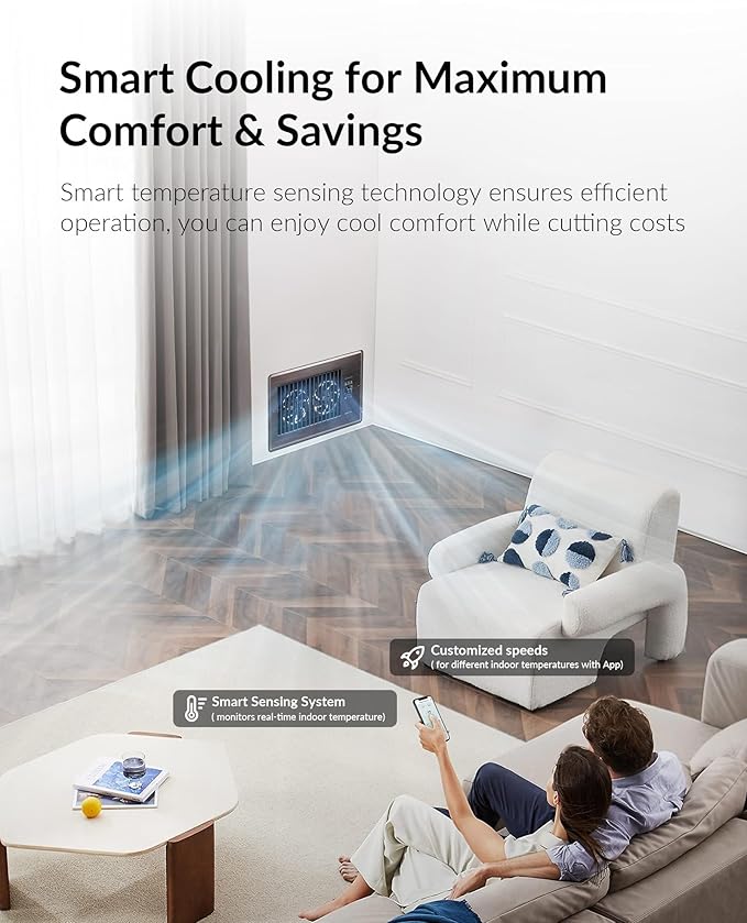 Super Quiet Register Booster Fan for 6" x 10" Register Holes, Smart Register Vent with Dual Intelligent Thermostat and WIFI App Control, Heating Cooling AC Vent Fan (ORB) - Image 7