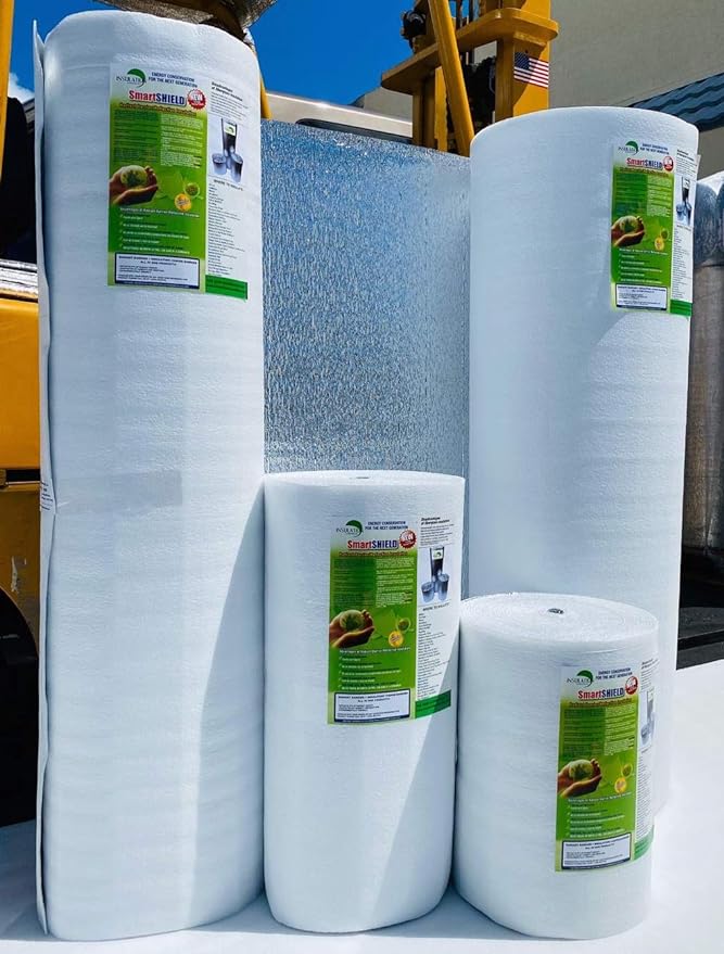 SmartSHIELD -3mm 48"x50ft Reflective Insulation roll, Foam Core Radiant Barrier, Thermal Insulation Shield - Engineered Foil/White Film - Image 5