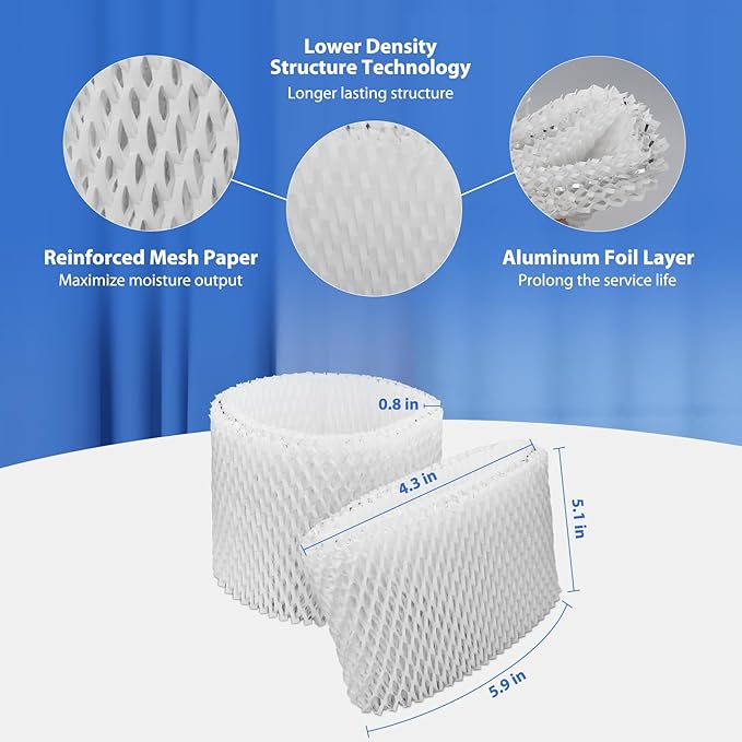 Extolife 6 Pack WF2 Humidifier Filters for Vicks Humidifier V3100 V3500 V3600 V3700 V3800 V3850 V3900, for Honeywell HCM-350 HCM-630 HCM-300T, for Kaz 3020, for Sunbeam 1118 1119, ECM-250i, ECM-500 - Image 4