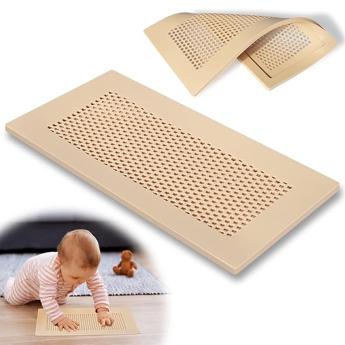 Orzbow Baby Proofing Soft Silicone Vent Cover for Home Wall/Ceiling/Floor Register,Child Proof Floor Air Vent Deflector Cover,Catches Debris Hair & Prevents Creepy Crawlies,Easy Install, Khaki by Orzbow-MakeParentingEasier