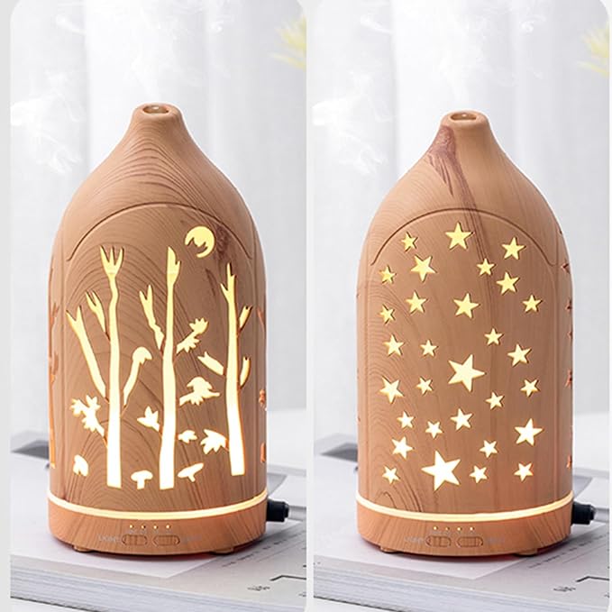 Essential Oil Diffuser,7.1''x3.5'' Diffusers with 3 Aromatherapy Oils Set,Small 200ml Desk Humidifier with 7 LED Colors Night Lights,Waterless Auto-Off for Office Home Decor Gift (Star) - Image 4