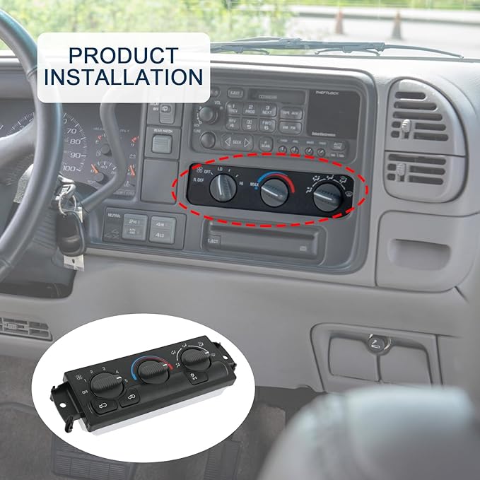 Front A/C Heater Climate Control Module Compatible with 2002 Cadillac Escalade EXT Chevrolet Avalanche 1500 2500 1999-2002 GMC Sierra 1500 2500 Replace# 599-266, 15-72528 - Image 6