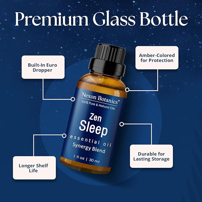 Zen Sleep Essential Oil Blend 30 ml - Lavender & Rosemary Relaxing Oil for Diffusers & Humidifiers - Calming Aromatherapy for Peaceful Sleep - Nexon Botanics - Image 4