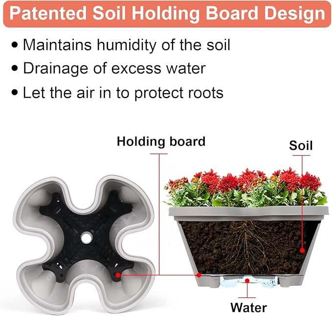 GameXcel Vertical Planter 4 Tier Stackable Planters Garden Planters Strawberry Herb Flower and Vegetable Planter Indoor Outdoor Gardening Pots with Removable Wheels and Tools - Image 3
