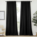 NICETOWN Blackout Curtains Shades Window Drapes - (Black Color) W52 x L90, Double Panels, Blackout Draperies Window Treatment for Living Room by NICETOWN