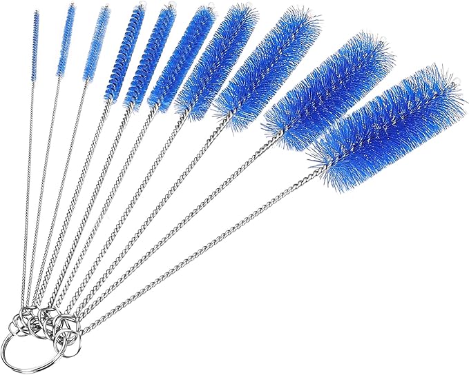CiaraQ Bottle Cleaning Brushes, 8 Inch Nylon Tube Brush Set, Cleaner for Narrow Neck Bottles Cups with Hook, Set of 10pcs. by CiaraQ