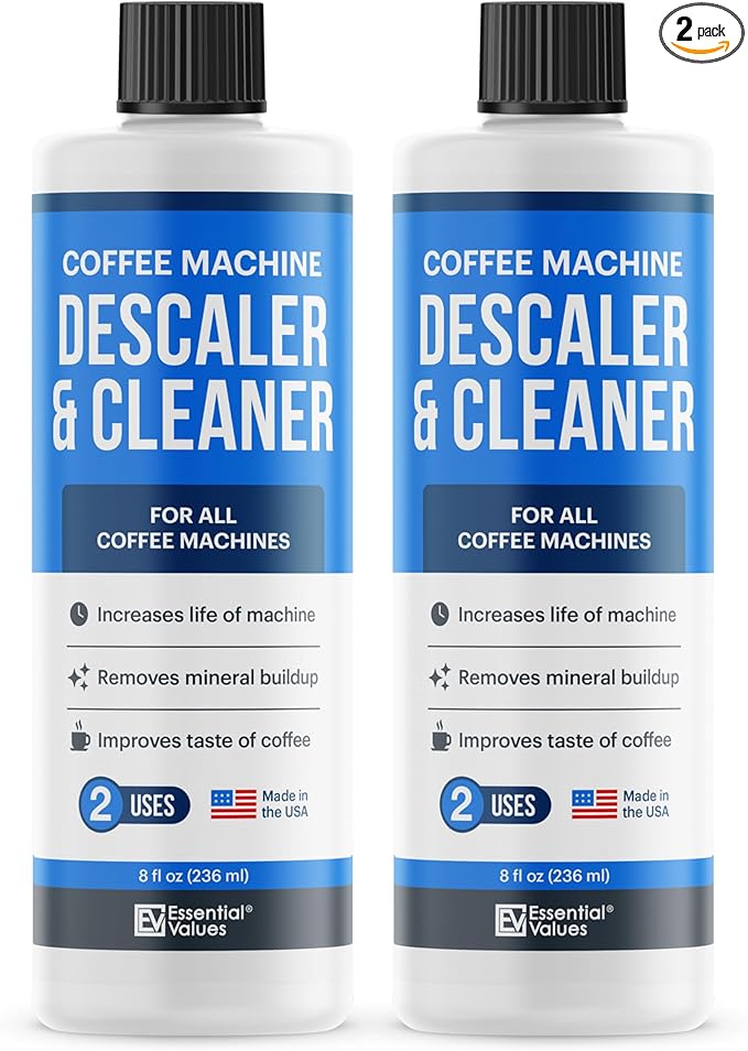 Essential Values Descaling Solution for Delonghi Keurig Breville Nespresso (4 Uses) - Coffee Machine Descaler Cleaner - Liquid To Descale Automatic Coffee Makers & Espresso Machines by EssentialValues