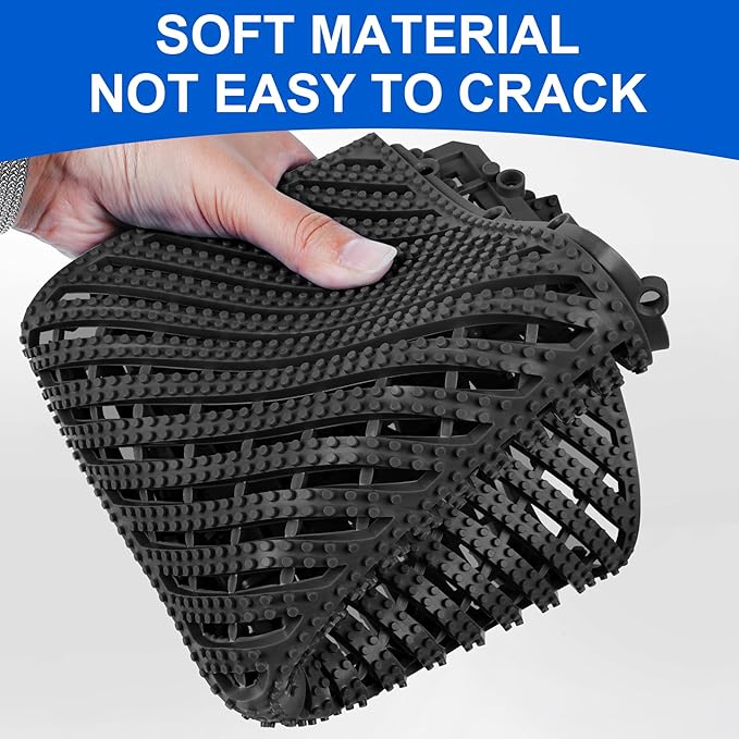 MYFAMIREA Modular Interlocking Cushion 12 Pack 11.8" x 11.8" Rubber Floor Tiles Non-Slip Splicing Drainage Mats for Deck, Pool, Shower, Patio, Balcony, Bathroom, Kitchen, Yard (2 Rows Dots, Black) - Image 3
