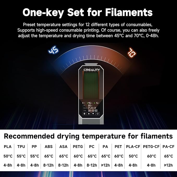 2026 New Official CREALITY Space Pi Filament Dryer, 360° 110W PTC Hot-Air Heating 3D Printer Filament Dryer Box with Fan, Upgraded Filament Dehydrator Storage for PLA ABS PETG PA Filament 1.75 2.85mm - Image 5