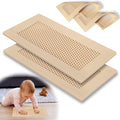 Orzbow Baby Proofing Soft Silicone Vent Cover for Home Wall/Ceiling/Floor Register of Width 5.3" to 5.9", Length 11.3" to 11.9", Child Proof Floor Air Vent Deflector Cover, Easy Install, Khaki, 2 Pack by Orzbow-MakeParentingEasier
