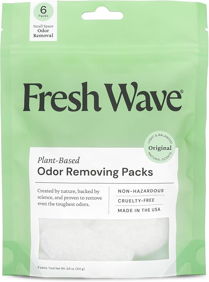 Fresh Wave Odor Eliminating & Deodorizing Packs, Bag of 6 - Safer Odor Relief for Small Spaces, Natural Plant-Based Odor Eliminator, Odor Absorbers for Home by FreshWave