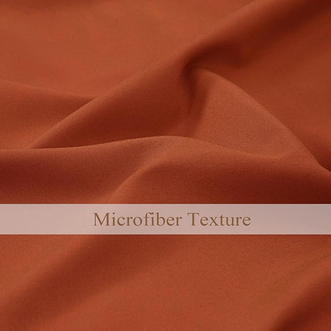 L.Z.E Non-See-Through Privacy Curtains 84 Inches Long 2 Panels Set, Light Filtering Curtains for Living Room Bedroom Doorway Divider, Burnt Orange Semi Sheer Window Panels Grommet Top(55" W x 84" L) - Image 7