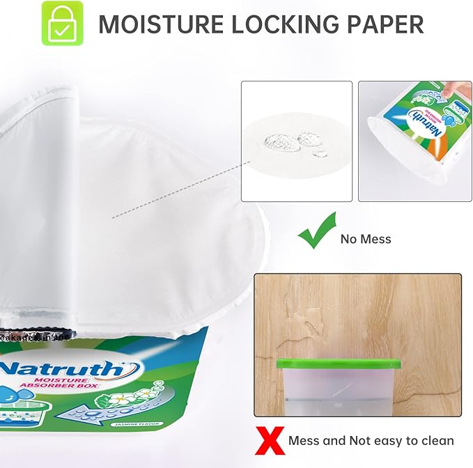NATRUTH Moisture Absorber boxes, Jasmine 800ml(6 PACKS)*12.5OZ Closet Dehumidifier, Eradicate Odor Moisture Absorbers Bucket, Humidity Absorber,Dehumidifier for Closet,Bathrooms, Kitchen & Boats - Image 5