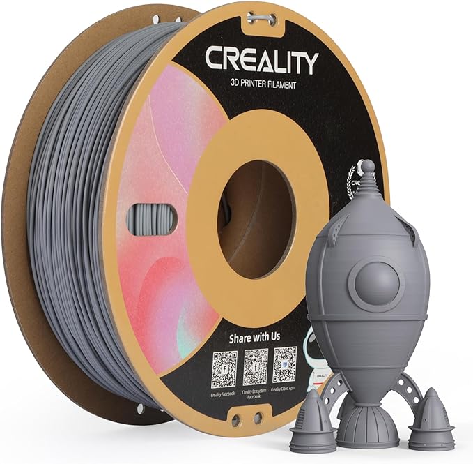 Creality PLA Matte 3D Printer Filament 1.75mm, Matte PLA 1kg Spool (2.2lbs), Dimensional Accuracy +/- 0.02 mm, Fits for Most FDM 3D Printers (Matte Grey) by Creality