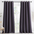 NICETOWN Kitchen Blackout Window Curtain Panel, Greyish Purple, 1 Panel, 55 by 96 inches Long, Home Fashion Thermal Insulated Solid Grommet Room Darkening Drape for Apartment by NICETOWN