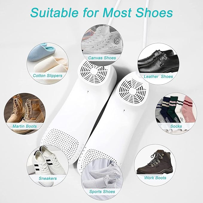 Shoe Dryer and Deodorizer with Timer - Shoes Boots Socks Gloves Dryer Warmer, No Noise | Strong Wire | US Plug - Image 4
