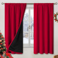 BGment Blackout Curtains for Bedroom 63 Inch Length 2 Panels Set, Thermal Insulated Bedroom Curtains Christmas Window Curtains Rod Pocket Room Darkening Drapes, 42 x 63 Inch, Red by BGment