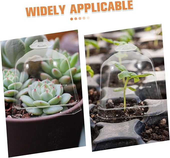 10pcs Transparent Greenhouse Dome Covers for Plants Humidity Control Cloche for Succulents Durable Reusable Plastic Garden Protectors for Use - Image 9