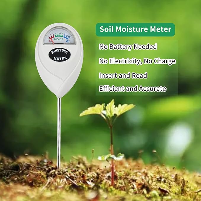 Soil Moisture Meter, 2 Pack Long Probe Soil Moisture Monitor for House Plants, Soil Hygrometer Moisture Sensor for Indoor & Outdoor, Garden, Farm, Lawn Plant Care, No Battery Needed(White) - Image 3