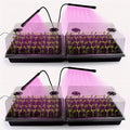 Seed Starter Tray with Grow Lights – 4 Pack Seedling Trays with 5" Humidity Domes & 4 LED Light Heads, Adjustable Timer, Full Spectrum for Indoor Germination, Herbs, Vegetables, Flowers by RooTrimmer