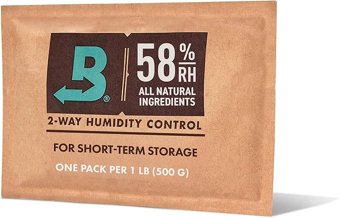 Boveda 58% Two-Way Humidity Control Pack for Storing 1 lb – Moisture Absorber for Storage Containers – Humidifier Pack – Individually Wrapped Hydration Packet - 1-pack by Boveda