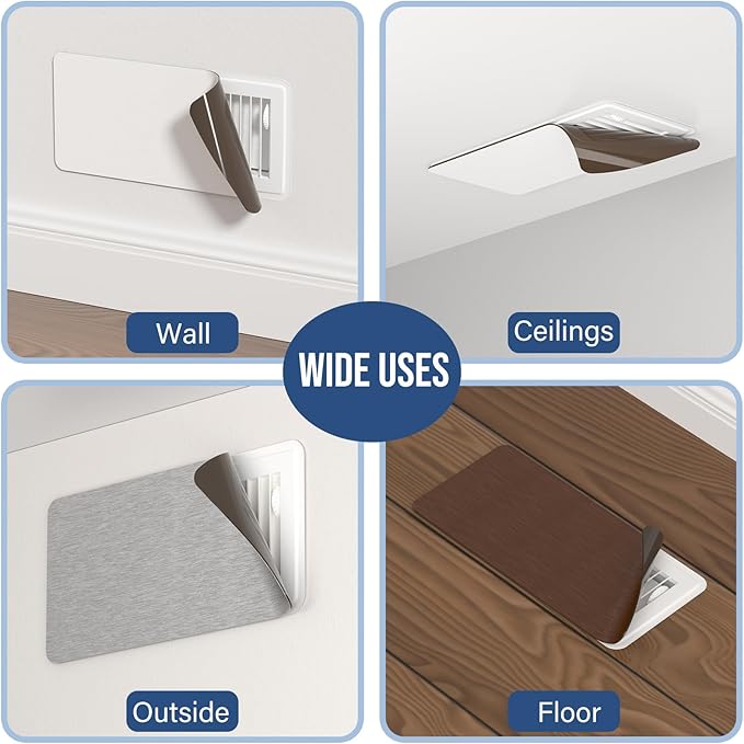 BEWAVE High Strength Magnetic Vent Covers for Home Ceiling, Metallic Air Vent Covers for Floor, Wall, Ceiling Steel Registers, RV, HVAC and AC, 5.5" x 12", Set of 3 - Image 7