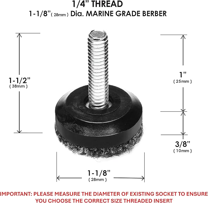 Slipstick Gorilla Outdoor Adjustable Furniture Levelers (8 Pack) Weatherproof Screw in Leg Glides for Chairs, Tables, and Outdoor Furniture Feet (Berber Glide, ¼”-20 BSW Thread) - Image 4