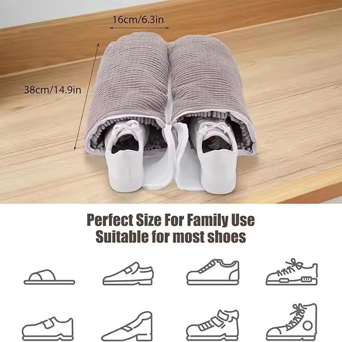 Reusable Sneaker Bag for Washing Machine, Invisible Zipper Design, Protects Shoes in Washing Machine and Dryer, Durable Shoe Bag for Sneakers, Boots(gray) - Image 2