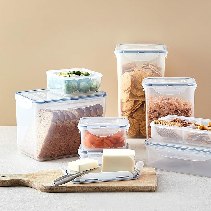 LOCK & LOCK Easy Essentials Food Storage lids/Airtight containers, BPA Free, 54 Ounce, Clear - Image 8