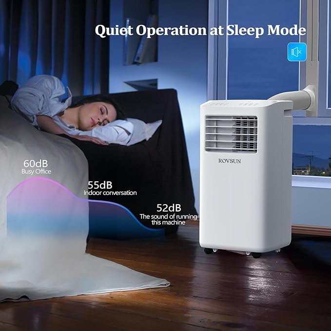 ROVSUN WiFi Enabled Smart 10000 BTU Portable Air Conditioner with Remote & APP Control, 3-in-1 Cooler, Dehumidifier & Fan, Powerful Room Mobile AC Unit with Rolling Wheels & Easy Installation Kit - Image 5
