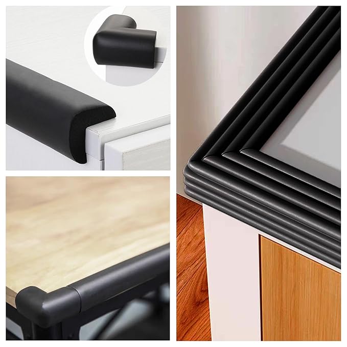 M2cbridge L Shape Extra Thick Furniture Table Edge Protectors Foam 6.5 Ft(8 Corners(Black)) - Image 2