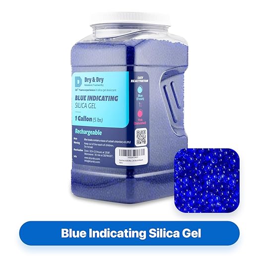 Dry & Dry [5 LBS] Blue Indicating Silica Gel Beads Desiccants (Industry Standard 3-5 mm) - Reusable Desiccant Beads Silica Beads(Blue to Pink) - Image 2