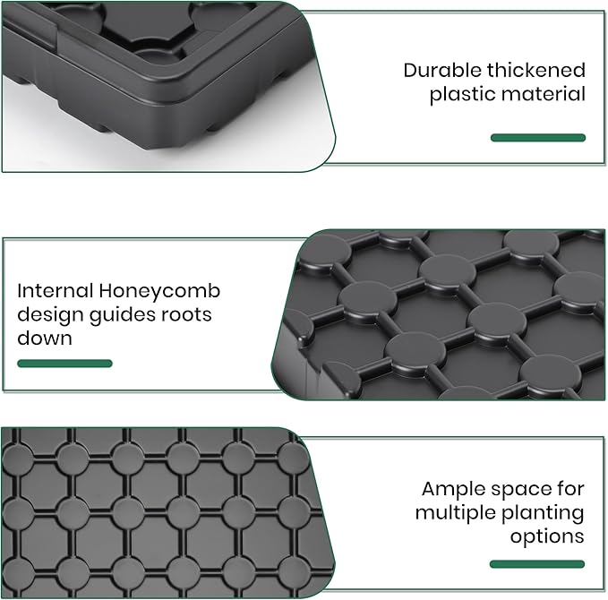 MIXC 10 Pack 1020 Seed Starter Trays, Extra Thick Heavy Duty Trays - No Holes, No Leak, Reusable Propagation Flats for Microgreens, Seedlings, Plant Germination, Fodder and Transplant - Image 3