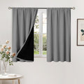 BGment 100% Blackout Curtains for Bedroom 45 Inch Length 2 Panels, Thermal Insulated Room Darkening Curtains Rod Pocket Soundproof Bedroom Living Room Window Curtains, Dove Grey, Each 42 Inch Wide by BGment
