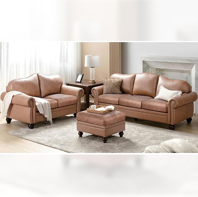 Fuloon Stretch Seat Cushion Covers, Suede Leather Look Sofa Slipcovers Couch Cushion Covers Removable Furniture Protector Large-Chair Cushion Slipcovers (Brown, 2 Pcs) - Image 8